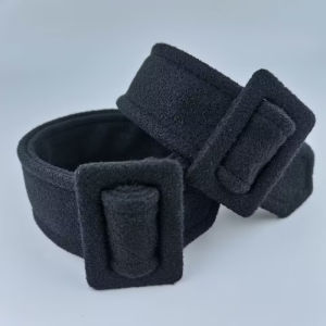 Cuff Sleeve Tab Wrist Strap Double-Sided Woolen Coat Cuff Drawstring Black Bag Buckle Tie up Decorative Drawstring Accessories