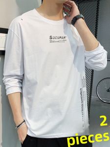 ROMON | Loose Long Sleeve Round Neck Printed Sweatshirt For Men Casual Comfortable T-Shirt Youth Fashion Autumn Season Polyester Fiber