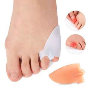 SRIEI 1 คู่ซิลิโคนแยกนิ้วเท้าเครื่องหนีบผมตรง Hallux Valgus Gel Little Toe Bunion Corrector Protector