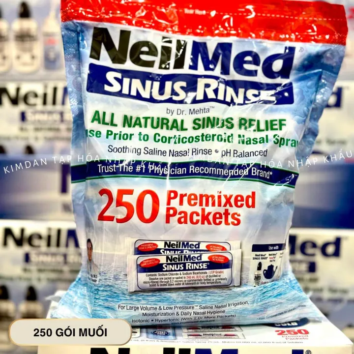 NƯỚC MUỐI VỆ SINH MŨI NEILMED SIRUS RINSE 250 GÓI NHẬP MỸ
