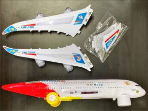 Air bus 45cm a380 auto moving led light and sounds airlines flash electric a380 moving 360 mainan kapal