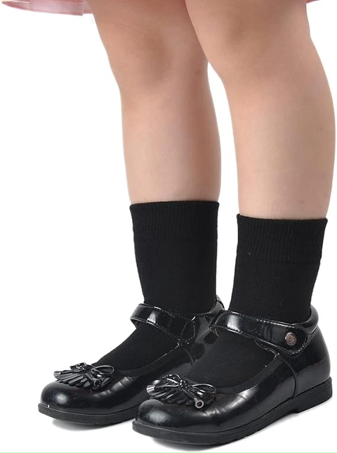 Kids Boys/Girls School Cushioned Sock Thick Cotton Quarter Athletic black Sock Sports Running Ankle Socks 3-13 Years