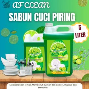 AF CLEAN Sabun Cuci Piring 5 Liter Lime Jeruk Nipis Mampu Hilangkan Lemak 5Liter Dishwash