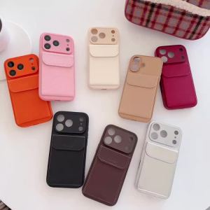 Card Slot Pocket Holder Wallet Case for iPhone 17 Air 16E 15 14 12 13 11 Pro Max X XS XR 7 8 Plus Shockproof Matte Leather Cover