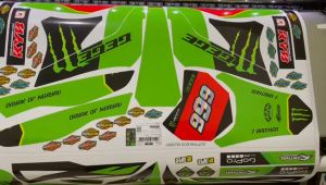 DECAL STIKER MOTOR KLX 150 S MOTIF SIMPLE KLX RED KOMBINASI HIJAU
