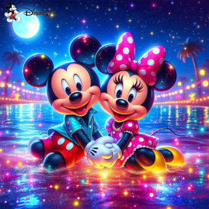 Disney 5D DIY Diamond Painting Cartoon Mickey & Minnie Mouse Diamond Embroidery Mosaic Art Rhinestone Home Decor Childrens Gift