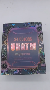 34 Colors Multi-Layer EyeShadow Palette Shimmer Glitter Sequins Matte Blush Highlighter Lip Gloss Setting Powder Stage Makeup Book All in One