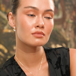 Mikana Gems and Grace Izayumi White Gold Plated Drop Earrings for Women wedding party heart gift