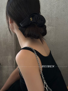 ฝรั่งเศสหรูหรา ผ้าซาติน โบว์ ยางรัดผม ผู้หญิง น่ารัก พลีท ยืดได้ ยางรัดผม ที่คาดผมหางม้าวงดนตรี สไตล์เกาหลี เครื่องประดับผม