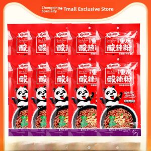 Authentic Chongqing Spicy And Sour Panda Noodles 249g X 10 Bags Thick Rice Noodles Red Sweet Potato Noodles Soup Mix Instant Food