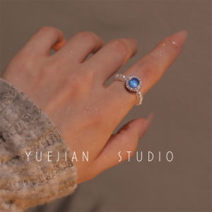 YUEJIAN Blue Sapphire Womens Necklace Set Silver Dust Choker Trendy Fashion Jewelry Alloy Pendant Fresh out Korean Style