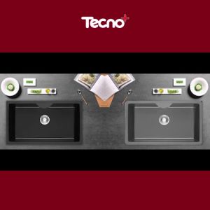 TECNOPLUS อ่างล้างจาน 1 หลุม แกรนิต หลุมลึก 21 ซม. รุ่น TNP 784521