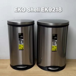 EKO Dustbin | Shell | EK9218 | Trash Bin | Waste Bin | Stainless Steel | Soft Closing | Step Pedal Bin | 30L/50L