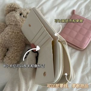 Compact Portable Retro Block Wallet Short Style Buckle Card Holder High Aesthetic Value Durable PU Leather Functional Mini Bag