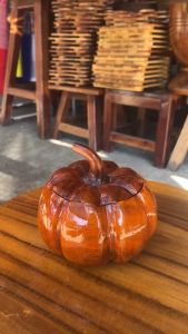 ฝักทองไม้ ฝักทองใส่เหรียญใส่เครื่องประดับ ฝักทองไม้แกะสลัก