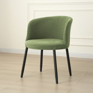 1PC Stretch Jacquard Dining Chair Slipcover Elastic Armrest Chair Cover Non-Slip Washable Tub Chair Protector for Kitchen Home