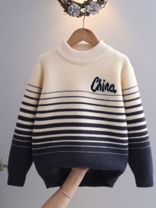 Thickened Autumn Winter Knitted Sweater for Boys Childrens Clothing Warm Long Sleeve round Neck Pullover Woolen Boys Sweater