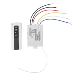 [Vktech] 220V 3 Channel Wireless Digital Remote Control Switch for Lamp Light