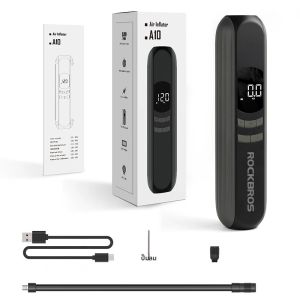 ROCKBROS 150psi ปั๊มจักรยานปั๊มลมไฟฟ้า 2600mAH แรงดันสูงไร้สายเครื่องเติมลมรถจักรยานยนต์แบบพกพาปั๊มจักรยาน