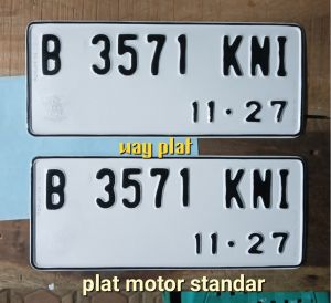 PLAT NOMOR MOTOR STANDAR BERLOGO KORLANTAS 2PCS