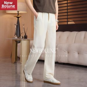 NEW BOLUNE | Summer Lightweight Loose Straight Slim Tencel Casual Pants