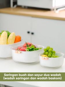 Angola Wadah Saringan 2IN1 E81-E83 Drain Basket/Keranjang Buah Pengering Sayuran/ Saringan Serbaguna/Wadah Penyimpanan