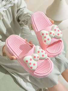 New Platform Slippers Womens Summer Cute Fashion Indoor and Outdoor Bows Bathroom Non Slip Sandals