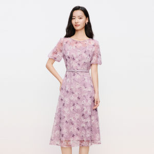 Koradior | Elegant Tea Dress Autumn Waisted Dress
