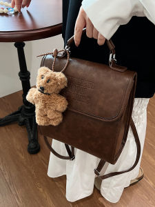 Elegant Retro Womens Backpack 2025 New Autumn Winter Versatile Backbag Exquisite Popular Small Niche School Bag