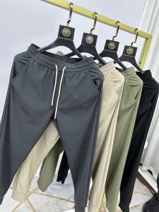 Mens Summer Casual Sports Outdoor Loose Fit Long Pants Quick Dry Breathable Comfortable Elastic Sweatpants Youth Trend