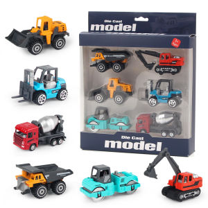Bộ Đồ Chơi Xe Tải Kỹ Thuật Bằng Hợp Kim 6 Món Dành Cho Bé Trai Mô Hình Xây Dựng Cổ Điển Bao Gồm Xe Xúc Lật Máy Xúc Xe Kéo - Quà Tặng Cho Trẻ Từ 3 Tuổi Trở Lên