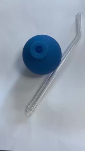 JINBINGS 15 90 Degrees Long Glass Tube Tonsil Stone Remover Tool Suction Ball Manual Style Cleaning Mouth Care Tool Freshens Breath