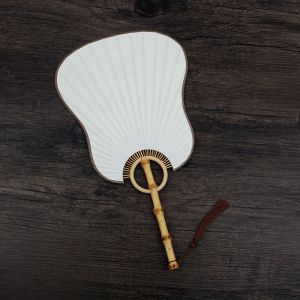 พัดกระดาษแข็งสไตล์ญี่ปุ่นโบราณแบบยาว ดินสอสีน้ำ วาดภาพ ลายกลมและสี่เหลี่ยม สำหรับผู้หญิง วัสดุกระดาษแข็ง