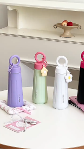 Tumbler aesthetic/ tumbler stainless aesthetic/ tumbler estetik /316 portabel dengan bunga/tumbler minum aesthetic 450ml Stainless Steel