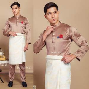 BAJU MELAYU SLIM FIT COKLAT MOCHA BRONZE PREMIUM EDITION