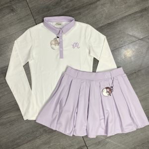 Set Bộ Váy Tennis Xếp Ly Và Áo Tay Dài Có Cổ M.albon Vải Thun Xịn Chơi Cầu Lông Golf Tennis MB02