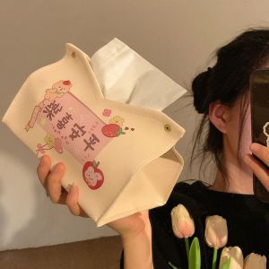 กล่องใส่กระดาษเช็ดหน้ามีลายตัวอักษรหนังหรูหราสำหรับใช้ในบ้าน กล่องใส่ของสำหรับโต๊ะทำงานในห้องนั่งเล่น กล่องใส่ของสำหรับจัดระเบียบ