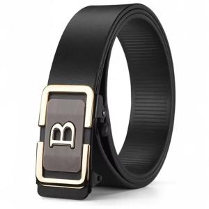 Fashion Mens Belt Toothless Automatic Buckle Buckle Business Fashion High-Quality High End Design Mens Belt