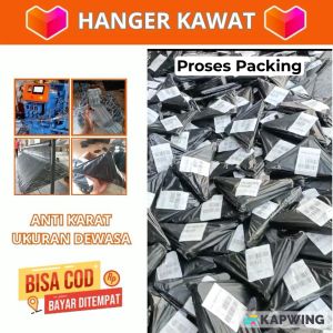Serba Murah Store - Gantungan Baju Isi 50pcs Tebal Anti Karat Murah Hanger Kawat Gratis Ongkir