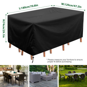 Patio Furniture Cover Oxford Cloth Waterproof Dining Set Cover Rectangular Tear Resistant Outdoor Garden Furniture Protector