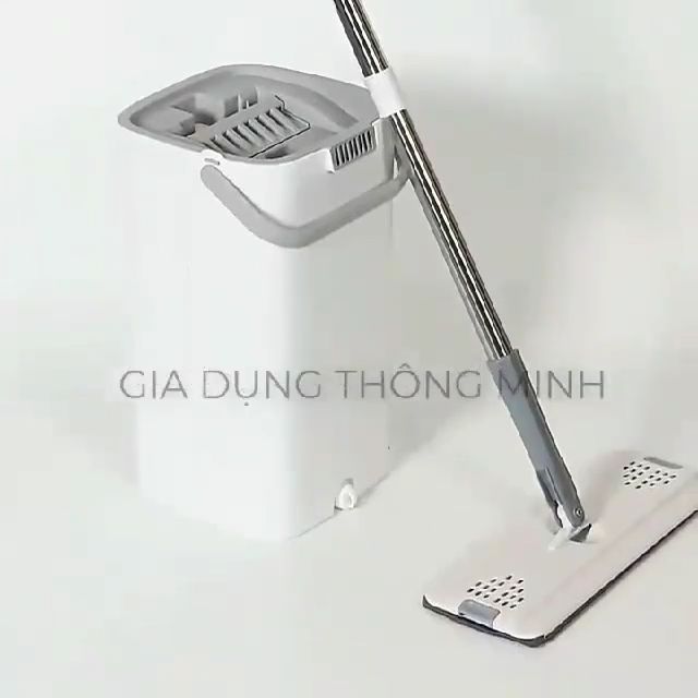 Cây lau nhà tự vắt thông minh, Chổi lau nhà tự vắt xoay 360 độ linh hoạt, bộ lau sàn nhà đa năng với bàn chổi lớn, giặt siêu sạch, siêu thấm hút phù hợp với tất cả các loại sàn nhà - Bảo hành 12 tháng