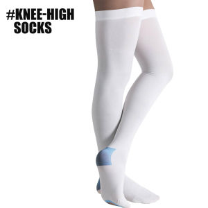 1Pair TED Anti-Embolism Stockings – 15-21 mmHg Compression Socks for Swelling – Knee/Thigh High with Inspection Hole – Men Women