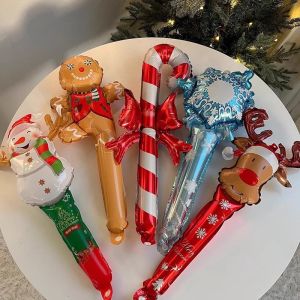 Adorable Christmas Cartoon Balloon Stick Early Education Activity Gift for Kindergarten Children Party Decoration Supplies
