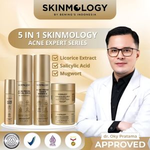 SKINMOLOGY BENING SKINCARE PAKET LIGHTENING BOOSTER DAN ACNE SERIES 5IN1 MENCERAHKAN DAN MEMBUAT GLOWING | SKINMOLOGY OFFICIAL | BENINGS INDONESIA Facial Kerutan Perawatan Hitam