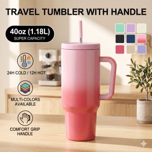 XMSJ | 40oz Thermal Water Bottle Keep Cold and Hot Stainless Steel Travel Mug Vacuum Flasks Tumbler with Lid and Straw Thermos Bottle