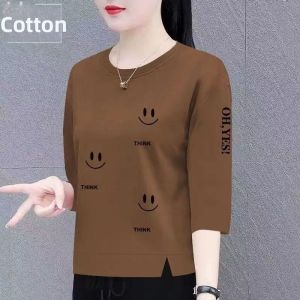 QIAOXIZI | Loose Slim Fit Cotton T-Shirt