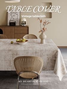 HOUGOUXIANG | Wabi-Sabi Style Water-Resistant Oil-Repellent Wash-Free Tablecloth