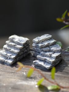Moss Micro Landscape Ornament Gray Stone Steps Path Stairs Gardening Landscape Walkway DIY Decoration Stone Steps