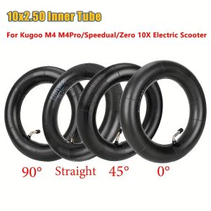 10x2.50 Inner Tube with 0° 90° 45° Straight Valve for Kugoo M4 M4Pro/Zero 10X Electric Scooter 80/65-6 10X3.0 255X80 Inner Tire