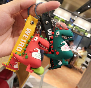 Cute little dinosaur doll doll key pendant Epoxy keychain creative personality schoolbag pendant gift for friends